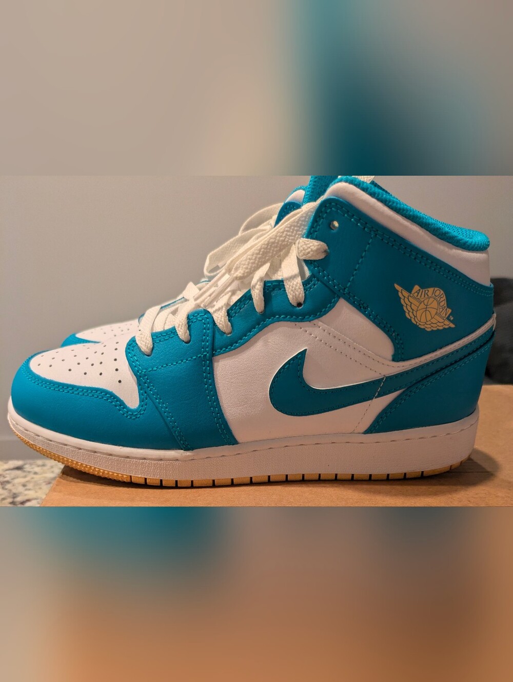 Nike Jordan Retro 1 in White and Teal